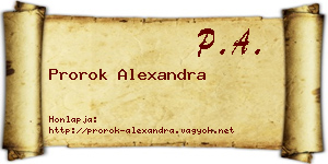 Prorok Alexandra névjegykártya